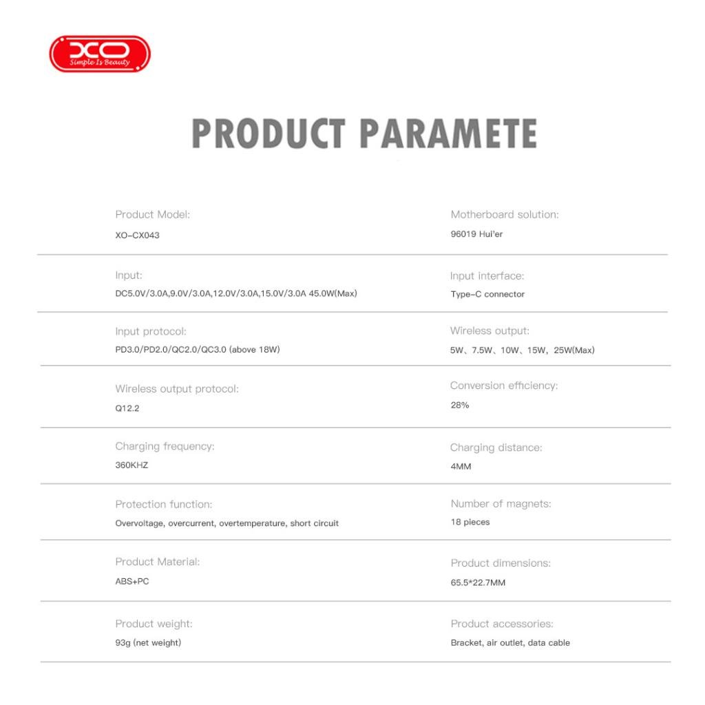 XO CX043 Smart Ασύρματος Φορτιστής με Ψύξη 25W & LED (16.006.0415) - Image 11