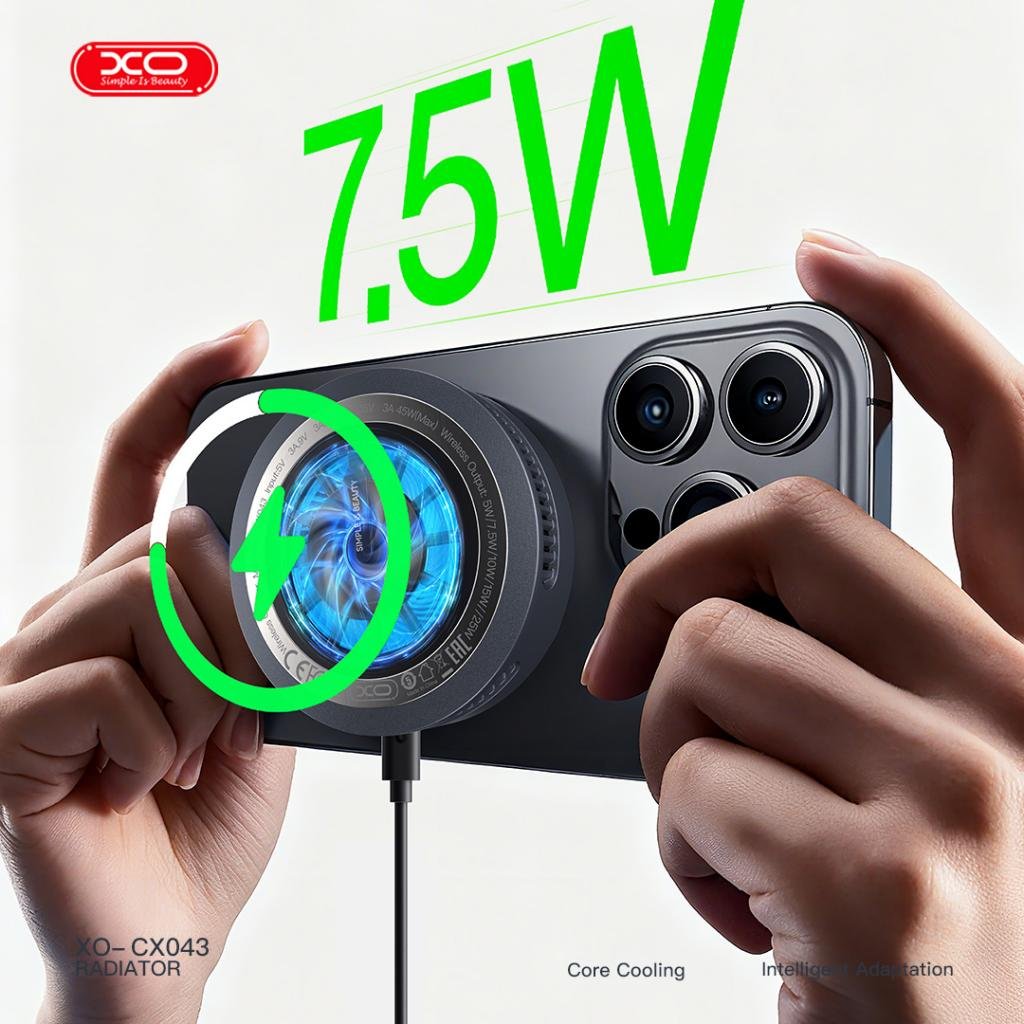 XO CX043 Smart Ασύρματος Φορτιστής με Ψύξη 25W & LED (16.006.0415) - Image 7