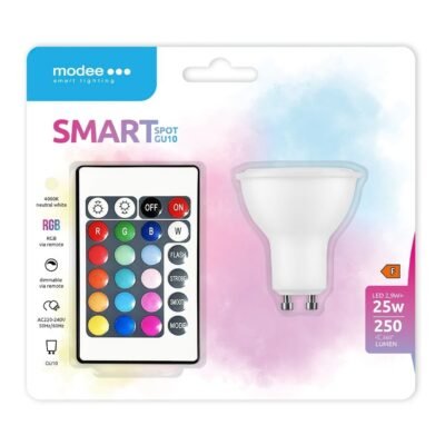 Modee Smart Λαμπτήρας LED GU10 με Φωτισμό RGB και Τηλεχειριστήριο 2.9W 4000K (40.001.0085)