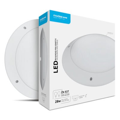 Modee LED Στρογγυλή Απλίκα 2xE27 20W IP65 Λευκό (40.001.0082)