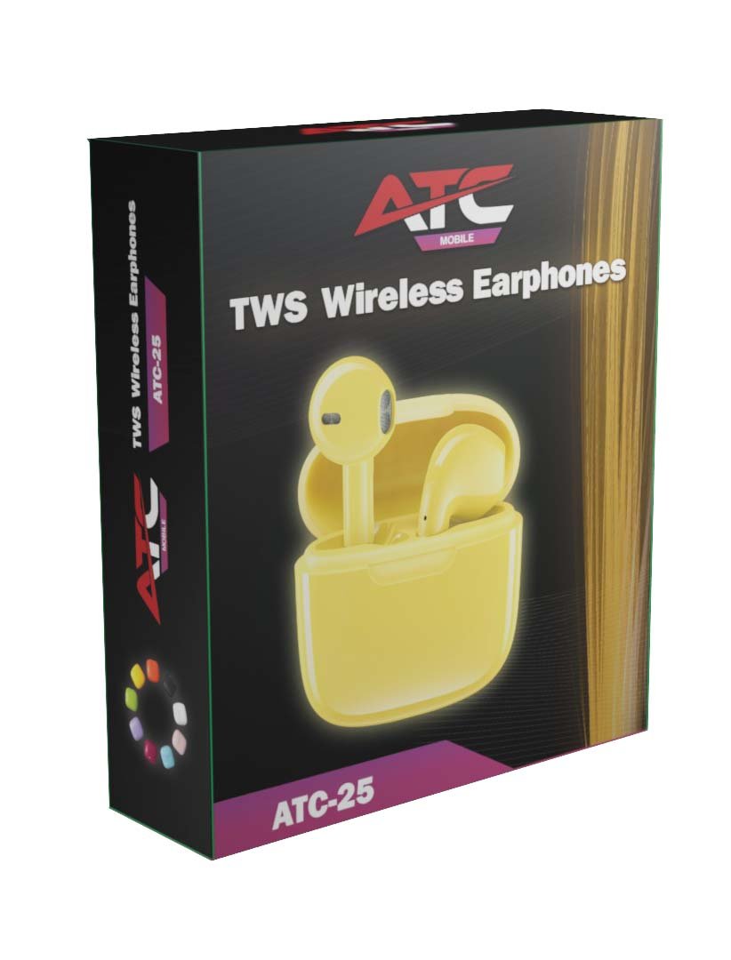 ATC-25 TWS Ασύρματα Ακουστικά Bluetooth Κίτρινο (20.001.0011) - Image 2