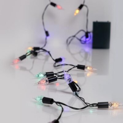 ΣΕΙΡΑ, 20 LED 5mm, VINTAGE ΔΙΑΚΟΣΜΗΤΙΚO 1.2cm, ΜΠΑΤΑΡΙΑΣ 3xΑΑ, ΧΡΟΝΟΔΙΑΚΟΠΤΗ, ΠΡΑΣΙΝΟ PVC ΚΑΛΩΔΙΟ, ΧΡΩΜΑΤΙΣΤΟ LED ANA 10cm, ΠΡΟΕΚΤΑΣΗ ΠΑΡΟΧΗΣ 30cm, IP20 (600-03347)