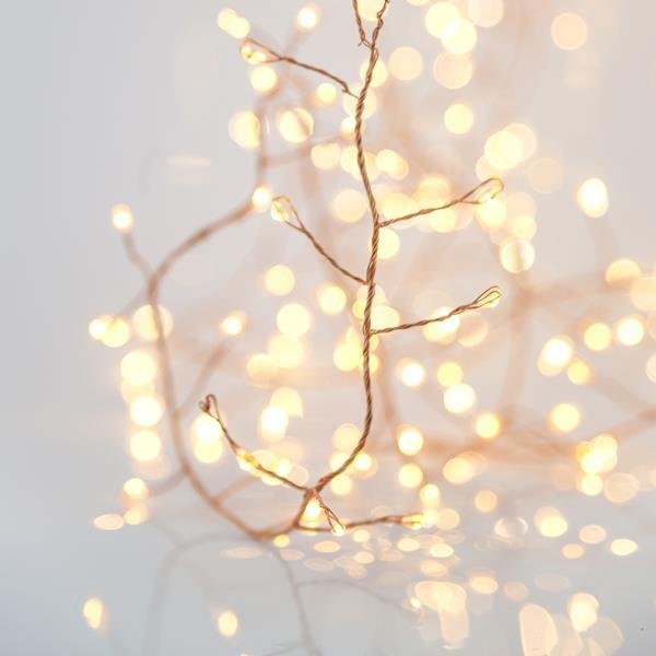 CLUSTER 5m, 300 MINI LED, ΜΕΤΑΣΧΗΜΑΤΙΣΤΗ, ΜΠΡΟΝΖΕ ΧΑΛΚΙΝΟ ΚΑΛΩΔΙΟ, ΘΕΡΜΟ ΛΕΥΚΟ LED, ΠΡΟΕΚΤΑΣΗ ΠΑΡΟΧΗΣ 5m, ΙΡ44 (600-11716)