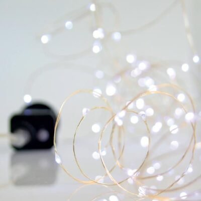 ΣΕΙΡΑ, 100 MINI LED, ΜΕΤΑΣΧΗΜΑΤΙΣΤΗΣ, 8 ΠΡΟΓΡΑΜΜΑΤΑ, ΑΣΗΜΙ ΧΑΛΚΙΝΟ ΚΑΛΩΔΙΟ, ΛΕΥΚΟ LED ANA 10cm, ΠΡΟΕΚΤΑΣΗ ΠΑΡΟΧΗΣ 5m, ΙΡ44 (601-11740)
