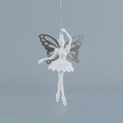 ΝΕΡΑΙΔΑ ΑΚΡΥΛΙΚΗ, ΜΕ ΓΚΡΙ ΦΤΕΡΑ, ΜΕ GLITTER, 9,7×15,7cm (600-44662)