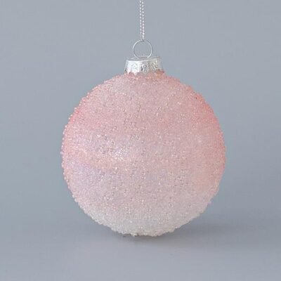 ΓΥΑΛΙΝΗ ΜΠΑΛΑ, ΡΟΖ, ΜΕ GLITTER, ΣΕΤ 4ΤΜΧ, 8cm (600-45058)