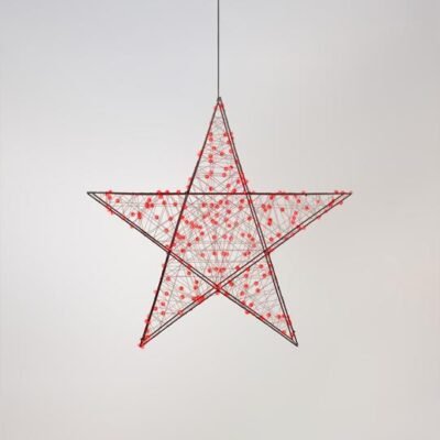 ΑΣΤΕΡΙ ΦΩΤΙΖΟΜΕΝΟ 78cm, 240 LED, 4,5V ΜΕΤΑΣΧΗΜΑΤΙΣΤΗ, TIMER, ΜΑΥΡΟΣ ΜΕΤΑΛΛΙΚΟΣ ΣΚΕΛΕΤΟΣ, ΜΑΥΡΟ ΧΑΛΚΙΝΟ ΚΑΛΩΔΙΟ, ΚΟΚΚΙΝΟ LED, ΠΡΟΕΚΤΑΣΗ ΠΑΡΟΧΗΣ 5m, IP44 (600-22521)