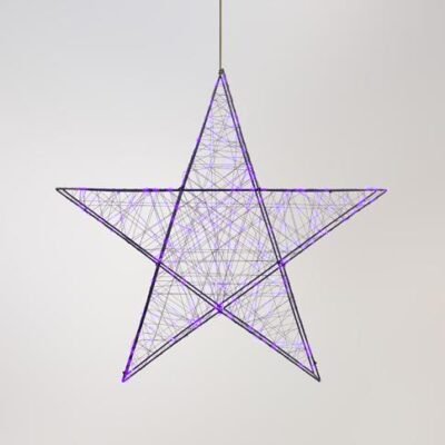 ΑΣΤΕΡΙ ΦΩΤΙΖΟΜΕΝΟ 78cm, 240 LED, 4,5V ΜΕΤΑΣΧΗΜΑΤΙΣΤΗ, TIMER, ΜΑΥΡΟΣ ΜΕΤΑΛΛΙΚΟΣ ΣΚΕΛΕΤΟΣ, ΜΑΥΡΟ ΧΑΛΚΙΝΟ ΚΑΛΩΔΙΟ, ΜΩΒ LED, ΠΡΟΕΚΤΑΣΗ ΠΑΡΟΧΗΣ 5m, IP44 (600-22520)