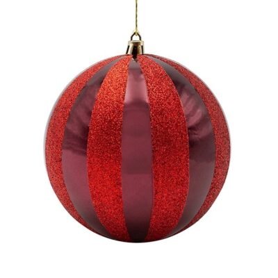 ΠΛΑΣΤΙΚΗ ΜΠΑΛΑ, ΜΠΟΡΝΤΟ ΜΕ ΚΟΚΚΙΝΟ GLITTER, ΣΕΤ 2ΤΜΧ, 20cm (600-47963)