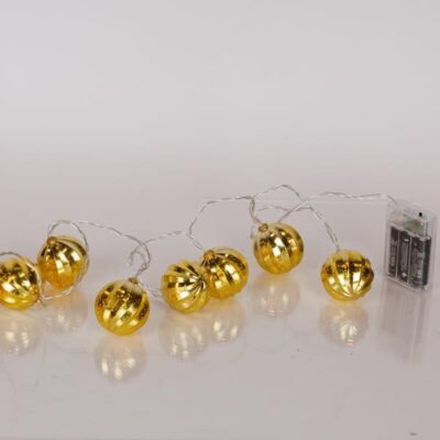 ΣΕΙΡΑ, 10 LED 5mm, ΧΡΥΣΗ ΜΠΑΛΑ ΠΛΑΣΤΙΚΗ, ΜΠΑΤΑΡΙΑΣ 3xAA, ΧΡΟΝΟΔΙΑΚΟΠΤΗ, ΔΙΑΦΑΝΟ PVC ΚΑΛΩΔΙΟ, ΘΕΡΜΟ ΛΕΥΚΟ LED ΑΝΑ 15cm, ΠΡΟΕΚΤΑΣΗ ΠΑΡΟΧΗΣ 30cm, IP20 (600-03070)