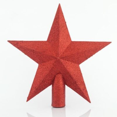 ΚΟΡΥΦΗ ΔΕΝΤΡΟΥ ΑΣΤΕΡΙ ΠΛΑΣΤΙΚΟ, ΚΟΚΚΙΝΟ ΜΕ GLITTER, 20,5cm (600-42548)