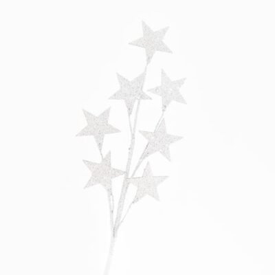 ΚΛΑΔΙ ΜΕ ΛΕΥΚΟ GLITTER ΑΣΤΕΡΙΑ, 46cm (600-44299)
