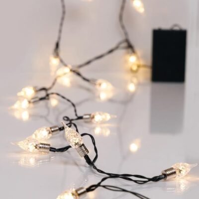 ΣΕΙΡΑ, 20 LED 5mm, VINTAGE ΔΙΑΚΟΣΜΗΤΙΚΟ 1.2mm, ΜΠΑΤΑΡΙΑΣ 3xΑΑ, ΧΡΟΝΟΔΙΑΚΟΠΤΗ, ΠΡΑΣΙΝΟ PVC ΚΑΛΩΔΙΟ, ΘΕΡΜΟ ΛΕΥΚΟ LED ANA 10cm, ΠΡΟΕΚΤΑΣΗ ΠΑΡΟΧΗΣ 30cm, IP20 (600-03349)