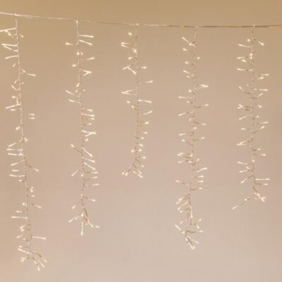 ΒΡΟΧΗ CLUSTER, 480 LED 3mm, 36V ΜΕΤΑΣΧΗΜΑΤΙΣΤΗ, 8 ΠΡΟΓΡΑΜΜΑΤΑ, 4 ΕΠΕΚΤΑΣΕΙΣ ΕΩΣ 3 ΣΕΤ, ΔΙΑΦΑΝΟ PVC ΚΑΛΩΔΙΟ, ΘΕΡΜΟ ΛΕΥΚΟ LED (H100 x W200cm, 30/40/50/50/40/30), ΠΡΟΕΚΤΑΣΗ ΠΑΡΟΧΗΣ 3m, IP44 (600-06801)