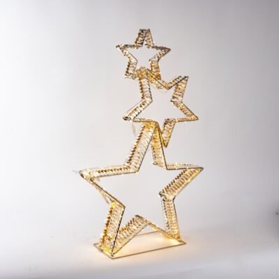 ΦΩΤΙΖΟΜΕΝΑ ΧΡΥΣΑ ΑΣΤΕΡΙΑ 180cm , 1200 MINI LED, 31V ΜΕΤΑΣΧΗΜΑΤΙΣΤΗ, ΧΡΟΝΟΔΙΑΚΟΠΤΗ, ΑΣΗΜΙ ΧΑΛΚΙΝΟ ΚΑΛΩΔΙΟ, ΧΡΥΣΟΣ ΜΕΤΑΛΛΙΚΟΣ ΣΚΕΛΕΤΟΣ, ΘΕΡΜΟ ΛΕΥΚΟ LED, ΠΡΟΕΚΤΑΣΗ ΠΑΡΟΧΗΣ 5m, IP44 (600-22577)