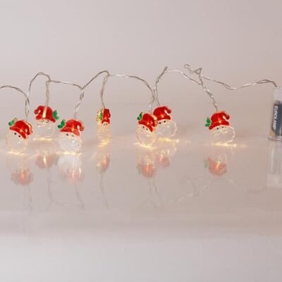 ΣΕΙΡΑ, 10 LED 5mm, ΠΛΑΣΤΙΚΟ ΑΓΙΟ ΒΑΣΙΛΗ, ΜΠΑΤΑΡΙΑΣ 3xAA, ΧΡΟΝΟΔΙΑΚΟΠΤΗ, ΔΙΑΦΑΝΟ PVC ΚΑΛΩΔΙΟ, ΘΕΡΜΟ ΛΕΥΚΟ LED ΑΝΑ 10cm, ΠΡΟΕΚΤΑΣΗ ΠΑΡΟΧΗΣ 30cm, IP20 (600-03062)