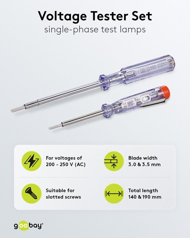 Goobay Σετ Δοκιμαστών Τάσης 2τμχ 140 mm & 190 mm 200–250V (11.006.0019) - Image 6