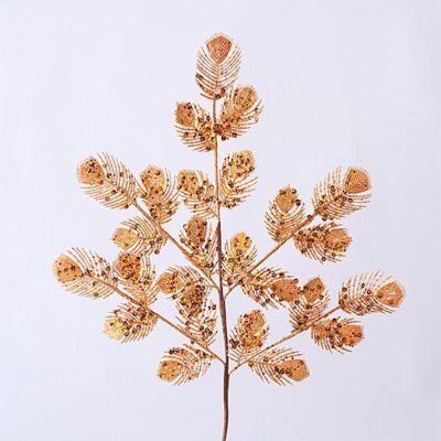 ΚΛΑΔΙ ΧΑΛΚΙΝΟ, ΜΕ GLITTER ΚΑΙ ΠΟΥΛΙΕΣ, 75cm (600-45340)
