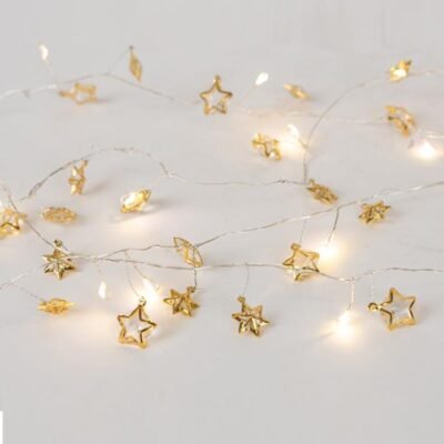 ΣΕΙΡΑ, 20 MINI LED, ΔΙΑΚΟΣΜΗΤΙΚΑ ΑΣΤΕΡΙΑ, ΜΠΑΤΑΡΙΑΣ 3xΑΑ, ΧΡΟΝΟΔΙΑΚΟΠΤΗ, ΑΣΗΜΙ ΧΑΛΚΙΝΟ ΚΑΛΩΔΙΟ, ΘΕΡΜΟ ΛΕΥΚΟ LED ΑΝΑ 10cm, ΠΡΟΕΚΤΑΣΗ ΠΑΡΟΧΗΣ 30cm, IP20 (600-03342)