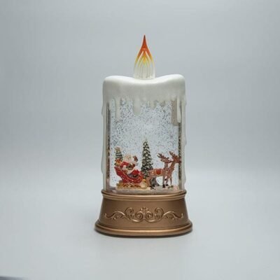 ΕΠΙΤΡΑΠΕΖΙΟ ΔΙΑΚΟΣΜΗΤΙΚΟ ΣΕ ΣΧΗΜΑ ΚΕΡΙΟΥ, ΜΕ ΑΓΙΟ ΒΑΣΙΛΗ ΚΑΙ ΕΛΚΥΘΡΟ, ΜΕ ΝΕΡΟ ΣΤΟ ΕΣΩΤΕΡΙΚΟ, ΦΩΤΙΖΟΜΕΝΟ, ΜΠΑΤΑΡΙΑΣ, TIMER, 15.5×9.5x30cm (600-48149)
