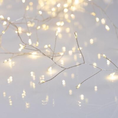 CLUSTER 4,4m, 480 MINI LED, ΜΕΤΑΣΧΗΜΑΤΙΣΤΗ, ΣΤΑΘΕΡΟ, ΑΣΗΜΙ ΧΑΛΚΙΝΟ ΚΑΛΩΔΙΟ, ΘΕΡΜΟ ΛΕΥΚΟ LED, ΠΡΟΕΚΤΑΣΗ ΠΑΡΟΧΗΣ 5m, IP44 (600-08201)