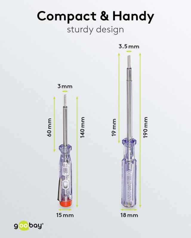 Goobay Σετ Δοκιμαστών Τάσης 2τμχ 140 mm & 190 mm 200–250V (11.006.0019) - Image 5