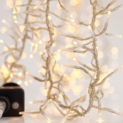 CLUSTER 9m, 1152 LED 3mm, 31V ΜΕΤΑΣΧΗΜΑΤΙΣΤΗ, 8 ΠΡΟΓΡΑΜΜΑΤΑ & ΜΝΗΜΗ, ΔΙΑΦΑΝΟ PVC ΚΑΛΩΔΙΟ, ΘΕΡΜΟ ΛΕΥΚΟ LED, ΠΡΟΕΚΤΑΣΗ ΠΑΡΟΧΗΣ 3m, ΙΡ44 (600-11343)