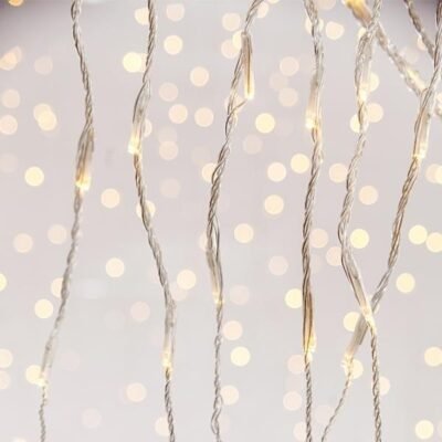 ΚΟΥΡΤΙΝΑ, 240 LED 3mm, 31V ΜΕΤΑΣΧΗΜΑΤΙΣΤΗ, ΠΡΟΓΡΑΜΜΑ SNOWFALL & ΜΝΗΜΗ, ΔΙΑΦΑΝO PVC ΚΑΛΩΔΙΟ, ΘΕΡΜΟ ΛΕΥΚΟ LED (H100 x W200cm, 20 ΣΕΙΡΕΣ x 12 LED, ΠΡΟΕΚΤΑΣΗ ΠΑΡΟΧΗΣ 3m, IP44 (600-17271)