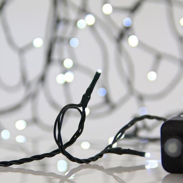 ΣΕΙΡΑ, 300 LED 3mm, 31V ΜΕΤΑΣΧΗΜΑΤΙΣΤΗ, 8 ΠΡΟΓΡΑΜΜΑΤΑ, ΠΡΑΣΙΝΟ PVC ΚΑΛΩΔΙΟ, ΛΕΥΚΟ LED ΑΝΑ 5cm, ΠΡΟΕΚΤΑΣΗ ΠΑΡΟΧΗΣ 3m, ΙΡ44 (620-22540)