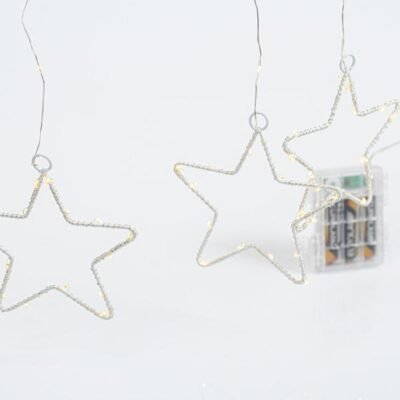 ΚΟΥΡΤΙΝΑ, 184 MINI LED, 8 ΜΕΤΑΛΛΙΚΑ ΑΣΤΕΡΙΑ 12cm, ΧΡΟΝΟΔΙΑΚΟΠΤΗ, ΔΙΑΦΑΝΟ PVC ΚΑΛΩΔΙΟ, DAYLIGHT LED (H155 x W175cm), ΠΡΟΕΚΤΑΣΗ ΠΑΡΟΧΗΣ 50cm, IP44 (600-11423)