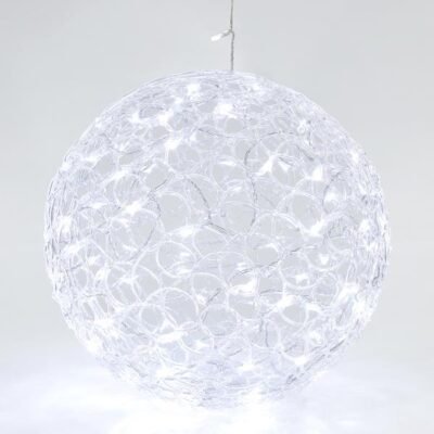 ΑΚΡΥΛΙΚΗ ΜΠΑΛΑ, 100 ΛΕΥΚΑ LED, ΜΕ ΜΕΤΑΣΧΗΜΑΤΙΣΤΗ, 40cm, IP44 (600-40089)