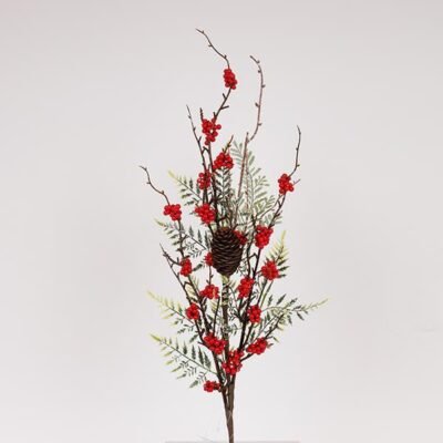 ΚΛΑΔΙ ΜΕ ΦΥΛΛΟ ΚΥΠΑΡΙΣΣΙ ΚΑΙ BERRY, 72cm (600-47523)
