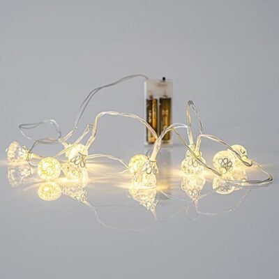 ΣΕΙΡΑ, 10 LED 5mm, ΑΚΡΥΛΙΚΑ ΔΙΑΜΑΝΤΑΚΙΑ, ΜΠΑΤΑΡΙΑΣ 2xAA, ΔΙΑΦΑΝΟ PVC ΚΑΛΩΔΙΟ, ΘΕΡΜΟ ΛΕΥΚΟ LED ANA 10cm, ΠΡΟΕΚΤΑΣΗ ΠΑΡΟΧΗΣ 50cm, IP20 (600-11235)