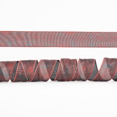 ΚΟΡΔΕΛΑ ΜΑΥΡΗ, ΜΕ ΚΟΚΚΙΝΑ GLITTER ΛΟΥΛΟΥΔΙΑ, 6,35cm, 10Y (600-44978)