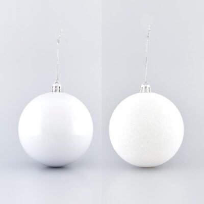 ΜΠΑΛΑ ΠΛΑΣΤΙΚΗ, ΛΕΥΚΗ, ΣΕΤ 6ΤΜΧ, (2 ΠΕΡΛΕ, 4 GLITTER), 8cm (600-42648)