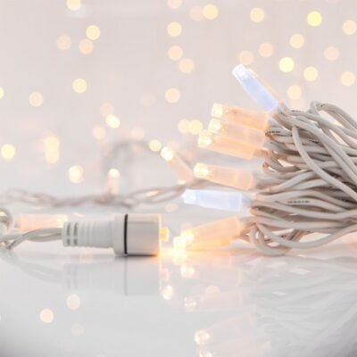 ΣΕΙΡΑ, 100 LED 5mm ΜΕ ΚΑΛΥΜΜΑ, 230V, 2 ΕΠΕΚΤΑΣΕΙΣ ΕΩΣ 9 ΣΕΤ, ΛΕΥΚΟ ΚΑΟΥΤΣΟΥΚ ΚΑΛΩΔΙΟ, 90 ΘΕΡΜΟ ΛΕΥΚΟ LED & 10 ΛΕΥΚΑ FLASH LED ΑΝΑ 10cm, IP65 (ΧΩΡΙΣ ΠΡΟΕΚΤΑΣΗ ΠΑΡΟΧΗΣ) (600-09286)