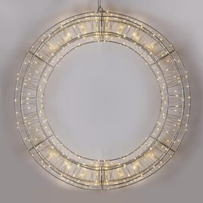 ΣΤΕΦΑΝΙ 70cm, 600 LED, 4,5V ΜΕΤΑΣΧΗΜΑΤΙΣΤΗ, TIMER, ΑΣΗΜΙ ΜΕΤΑΛΛΙΚΟΣ ΣΚΕΛΕΤΟΣ, ΑΣΗΜΙ ΧΑΛΚΙΝΟ ΚΑΛΩΔΙΟ, ΘΕΡΜΟ ΛΕΥΚΟ LED, ΠΡΟΕΚΤΑΣΗ ΠΑΡΟΧΗΣ 5m, IP44 (600-22546)