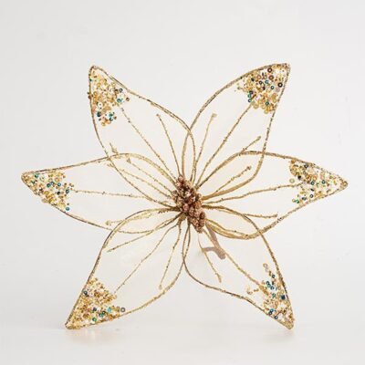 ΛΟΥΛΟΥΔΙ ΟΡΓΑΝΤΖΑ, ΔΙΑΦΑΝΟ ΣΑΜΠΑΝΙ ΜΕ GLITTER, 30cm (600-44769)