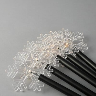 ΣΕΙΡΑ, 5 LED 3mm, 5 ΧΙΟΝΟΝΙΦΑΔΕΣ ΜΕ ΡΑΒΔΙ ΓΙΑ ΕΔΑΦΟΣ 34.5cm, ΗΛΙΑΚΟ ΣΥΛΛΕΚΤΗ ΜΕ ΑΙΣΘΗΤΗΡΑ ΦΩΤΟΣ, ΜΑΥΡΟ PVC ΚΑΛΩΔΙΟ, ΘΕΡΜΟ ΛΕΥΚΟ LED ΑΝΑ 35cm, ΠΡΟΕΚΤΑΣΗ ΠΑΡΟΧΗΣ 2m, IP44 (600-04451)
