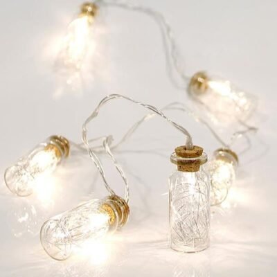 ΣΕΙΡΑ ΜΠΑΤΑΡΙΑΣ, 10 LED 5mm, ΠΡΟΕΚΤΑΣΗ ΠΑΡΟΧΗΣ 50cm, ΘΕΡΜΑ ΛΕΥΚΑ, ΜΠΟΥΚΑΛΑΚΙΑ ΜΕ ΣΥΡΜΑ ΧΑΛΚΟΥ ΣΤΟ ΕΣΩΤΕΡΙΚΟ, ΑΝΑ 15cm, IP20 (600-11139)