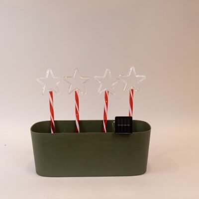 ΣΕΙΡA, 36 MINI LED, 4 ΠΛAΣΤΙΚA AΣΤΕΡΙA 10cm ΜΕ ΡAΒΔΙ ΓΙA ΤΟ ΕΔAΦΟΣ 32cm, ΗΛΙAΚΟ ΣΥΛΛΕΚΤΗ ΜΕ AΙΣΘΗΤΗΡA, 8 M/F, ΔΙAΦAΝΟ ΠΛAΚΕ ΧAΛΚΙΝΟ ΚAΛΩΔΙΟ, ΘΕΡΜΟ ΛΕΥΚΟ LED ANA 1m, ΠΡΟΕΚΤAΣΗ ΠAΡΟΧΗΣ 1m, IP44 (600-04703)