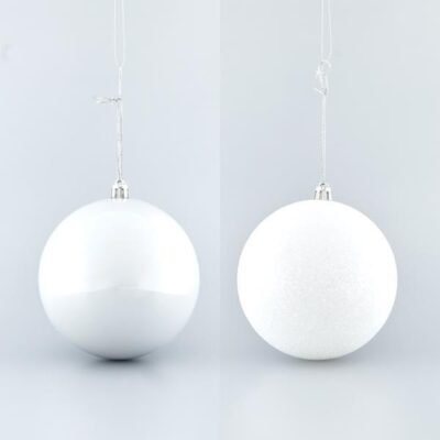 ΜΠΑΛΑ ΠΛΑΣΤΙΚΗ, ΛΕΥΚΗ, ΣΕΤ 6ΤΜΧ, (2 ΠΕΡΛΕ, 4 GLITTER), 10cm (600-42653)
