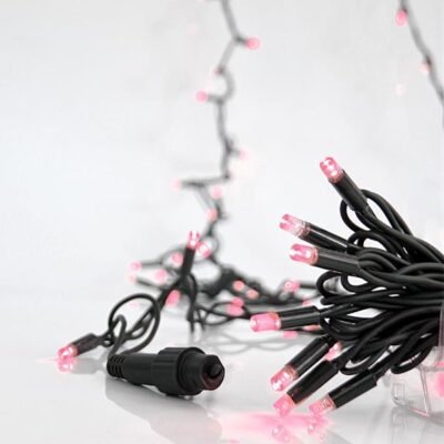 ΣΕΙΡΑ, 100 LED 5mm ΜΕ ΚΑΛΥΜΜΑ, 230V, 3 ΕΠΕΚΤΑΣΕΙΣ ΕΩΣ 9 ΣΕΤ, ΠΡΑΣΙΝΟ ΚΑΟΥΤΣΟΥΚ ΚΑΛΩΔΙΟ, ΡΟΖ LED ANA 10cm, ΠΡΟΕΚΤΑΣΗ ΠΑΡΟΧΗΣ 1.5m, ΙΡ65 (600-11112)