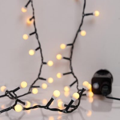 ΣΕΙΡΑ, 100 LED 3mm, ΛΕΥΚΕΣ ΜΠΑΛΙΤΣΕΣ 0.9cm, 31V ΜΕΤΑΣΧΗΜΑΤΙΣΤΗ, 8 ΠΡΟΓΡΑΜΜΑΤΑ & ΜΝΗΜΗ, ΠΡΑΣΙΝΟ PVC ΚΑΛΩΔΙΟ, ΘΕΡΜΟ ΛΕΥΚΟ LED ΑΝΑ 3cm, ΠΡΟΕΚΤΑΣΗ ΠΑΡΟΧΗΣ 3m, IP44 (600-03924)