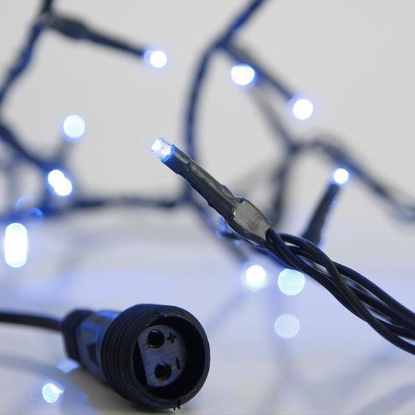 ΣΕΙΡΑ, 100 LED 3mm, 31V ΜΕΤΑΣΧΗΜΑΤΙΣΤΗ, 4 ΕΠΕΚΤΑΣΕΙΣ ΕΩΣ 3 ΣΕΤ, ΠΡΑΣΙΝΟ PVC ΚΑΛΩΔΙΟ, ΜΠΛΕ LED ΑΝΑ 5cm, ΙΡ44 (620-22335)