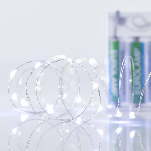 ΣΕΙΡΑ, 20 MINI LED, ΜΠΑΤΑΡΙΑΣ 3xAA, ΑΣΗΜΙ ΧΑΛΚΙΝΟ ΚΑΛΩΔΙΟ, ΛΕΥΚΟ LED ΑΝΑ 10cm, ΠΡΟΕΚΤΑΣΗ ΠΑΡΟΧΗΣ 10cm, IP20 (620-22220)