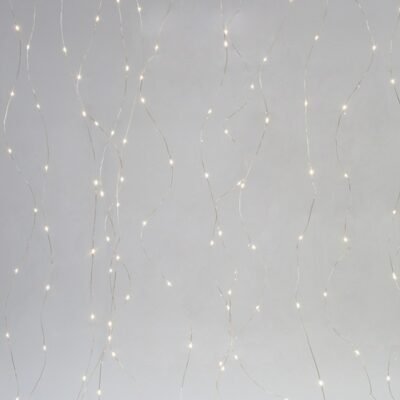 ΚΟΥΡΤΙΝΑ, 400 MINI LED, ΜΕΤΑΣΧΗΜΑΤΙΣΤΗ, ΑΣΗΜΙ ΧΑΛΚΙΝΟ ΚΑΛΩΔΙΟ, ΘΕΡΜΟ ΛΕΥΚΟ LED (H200 x W190cm, 16 LINES x 25 LED), ΠΡΟΕΚΤΑΣΗ ΠΑΡΟΧΗΣ 5m, IP44 (600-08491)