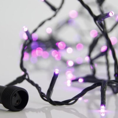 ΣΕΙΡΑ, 100 LED 3mm, 31V ΜΕΤΑΣΧΗΜΑΤΙΣΤΗ, 4 ΕΠΕΚΤΑΣΕΙΣ ΕΩΣ 3 ΣΕΤ, ΠΡΑΣΙΝΟ PVC ΚΑΛΩΔΙΟ, ΜΩΒ LED ΑΝΑ 5cm, ΠΡΟΕΚΤΑΣΗ ΠΑΡΟΧΗΣ 3m, ΙΡ44 (600-11334)