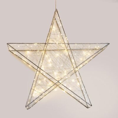 ΑΣΤΕΡΙ ΦΩΤΙΖΟΜΕΝΟ 110cm, 480 LED, 4,5V ΜΕΤΑΣΧΗΜΑΤΙΣΤΗ, TIMER, ΑΣΗΜΙ ΜΕΤΑΛΛΙΚΟΣ ΣΚΕΛΕΤΟΣ, ΑΣΗΜΙ ΧΑΛΚΙΝΟ ΚΑΛΩΔΙΟ, ΘΕΡΜΟ ΛΕΥΚΟ LED, ΠΡΟΕΚΤΑΣΗ ΠΑΡΟΧΗΣ 5m, IP44 (600-22463)