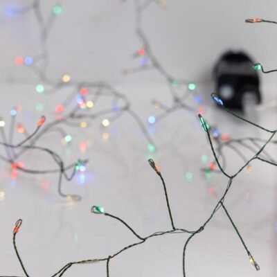 CLUSTER 12m, 960 MINI LED, ΜΕΤΑΣΧΗΜΑΤΙΣΤΗ, 8 ΠΡΟΓΡΑΜΜΑΤΑ & ΜΝΗΜΗ, ΠΡΑΣΙΝΟ ΧΑΛΚΙΝΟ ΚΑΛΩΔΙΟ, ΧΡΩΜΑΤΙΣΤΟ LED, ΠΡΟΕΚΤΑΣΗ ΠΑΡΟΧΗΣ 3m, IP44 (600-08348)